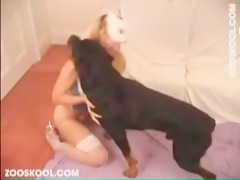 Orgia latina en la cama con el perro