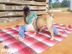 Empujando para el perro